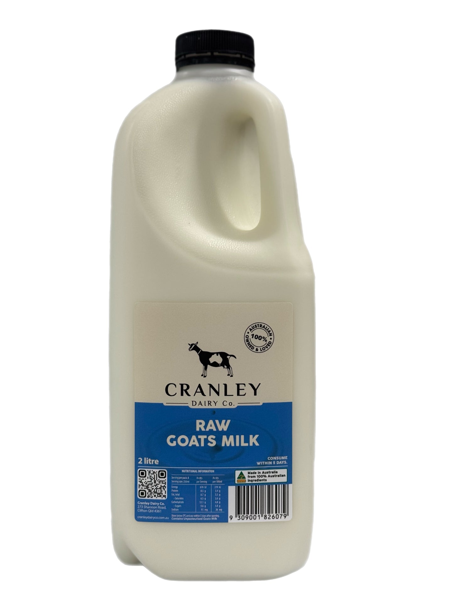 Cranley Dairy Co's Raw Goats Milk 2 Litre - Instore Only